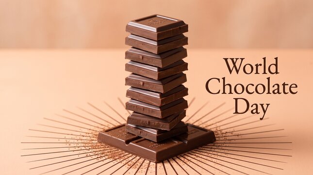 Stack of chocolate bars for world chocolate day