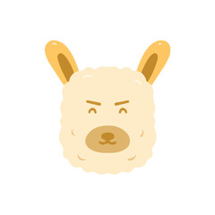 Obraz premium Cute Cartoon Alpaca Head Illustration