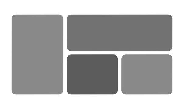 Modern wireframe layout grid vector template for website gallery and mobile app design