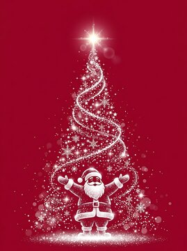 Christmas tree with santa claus