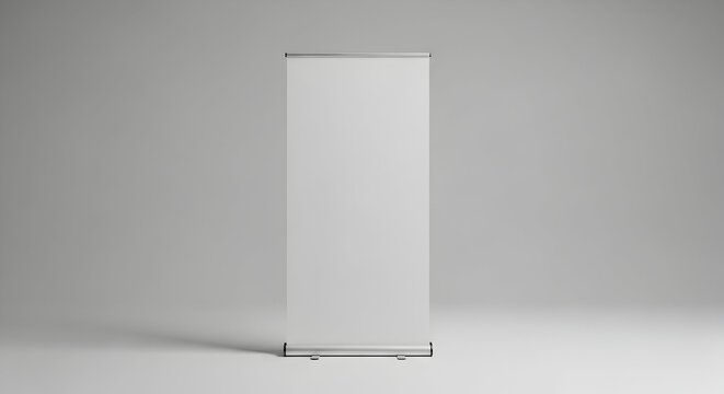 Blank Vertical Display Stand with Simple Design in Professional Studio Setting for Promotional or Marketing Purposes
