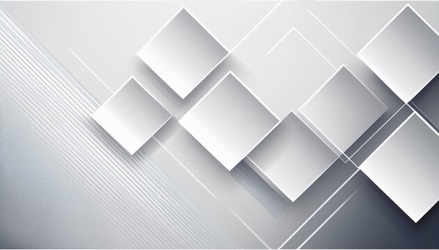 abstract white grey background with grey square decoration minimalist geometric design