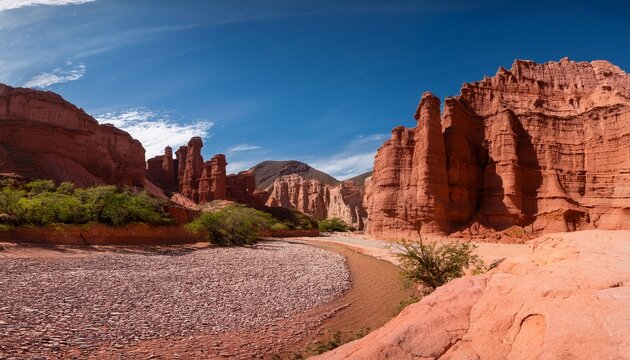 argentina la yesera at the quebrada de las conchas at cafayate in salta argentina situated in a canyon with beautiful rock formations sand stone geological layers of stone and stunning views