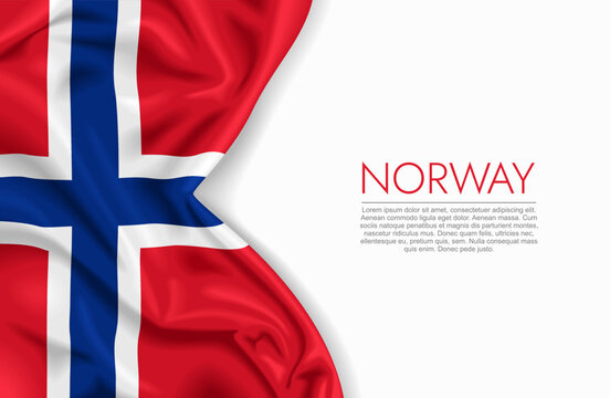 Norwegian waving national flag, ideal for patriotic design themes and national holidays. Vector illustration.