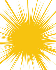 Golden Yellow Comic Starburst Explosion with Jagged Radial Spikes on White Background © Sreeman