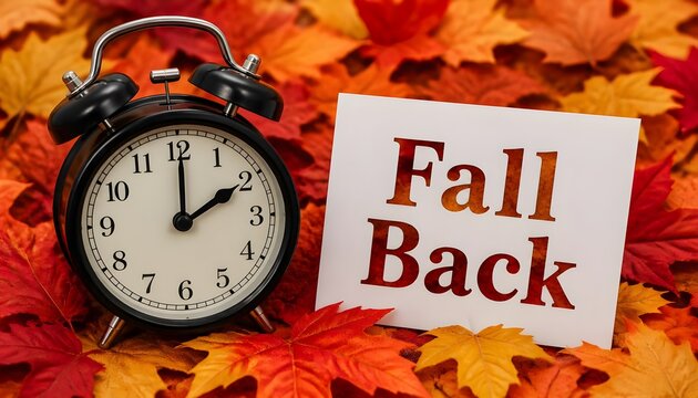 Image of autumn Time Change. Fall back concept