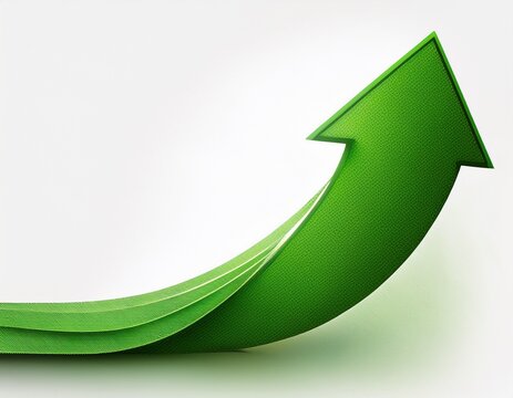 png long curved green arrow rising up concept of stock market business growth increasing financial profit business grow up trend sign business growth upward arrow on white background