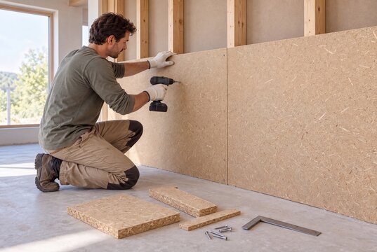 Sugarcane bagasse fiberboard wall cladding installation