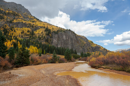 Red Mountain Creek on the Million Dollar Highway in the San Juan Mountains of Colorado.