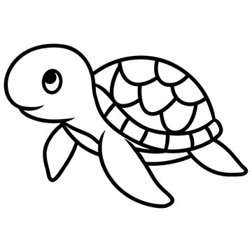 Sea turtle animal marine coloring book for kids