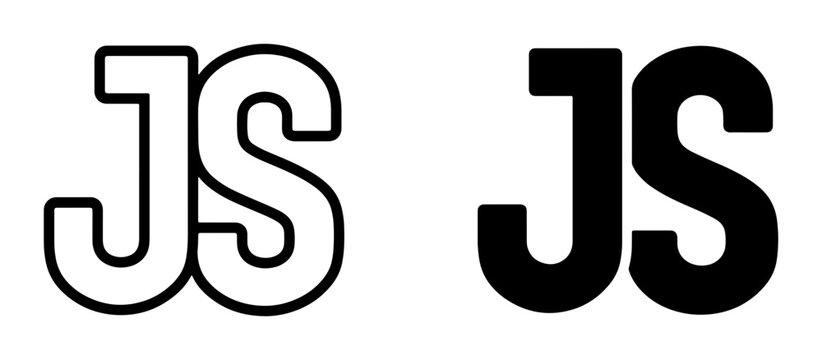 JS Monogram Logo, Black and White Lettermark Design, Modern Initials Icon, Corporate Branding Element, Clean Typography Graphic
