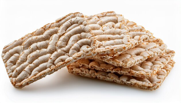 several multigrain puffed crisp bread isolated