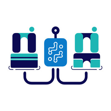 AI Language Translation Connecting Two People with Smart Chip