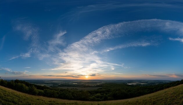 panorama twilight nature sky and cirrus cloud
