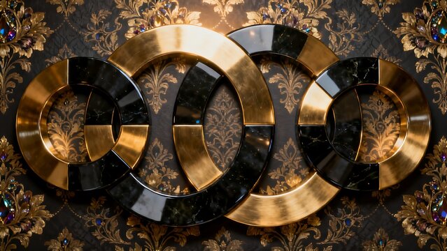 Recycled gears symbol in a forest floor background