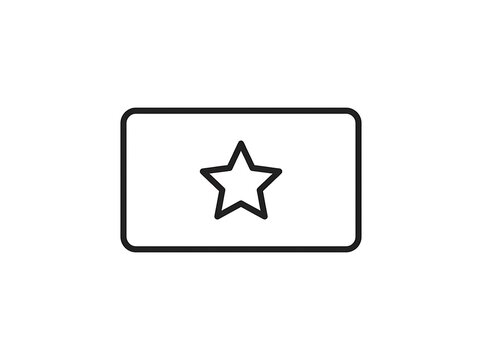 Minimalist star icon inside simple rectangular frame