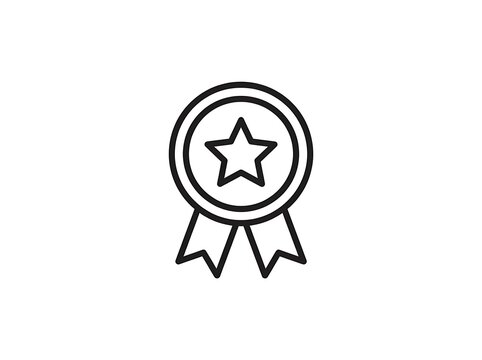 Minimalist star award ribbon badge icon design