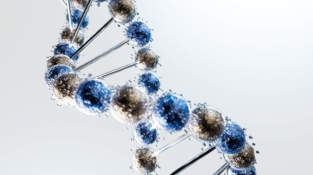 DNA Double Helix 3D Render Genomics Biotechnology Concept
