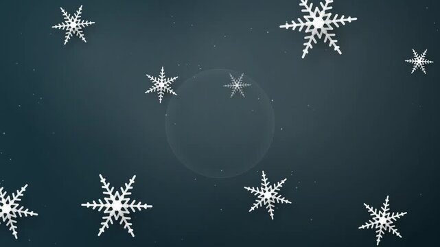 Falling Snowflake Pattern with White Snowflakes
