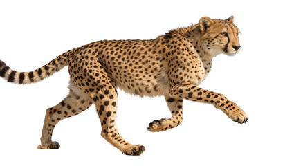 Spotted cheetah running at full speed, isolated on transparent background © Luca