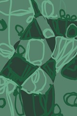 Abstract image for printing. Picture for modern interiors. The picture is painted by hand on a tablet. © neurostructure