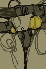 Abstract image for printing. Picture for modern interiors. The picture is painted by hand on a tablet. © neurostructure