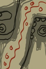 Abstract image for printing. Picture for modern interiors. The picture is painted by hand on a tablet. © neurostructure