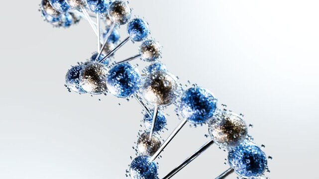 DNA Double Helix 3D Render Genomics Biotechnology Concept