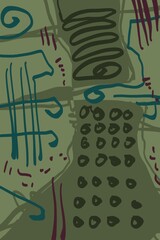 Abstract image for printing. Picture for modern interiors. The picture is painted by hand on a tablet. © neurostructure