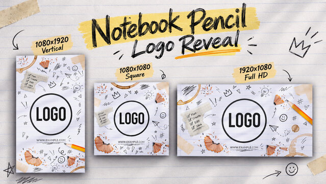 Notebook Pencil Logo Reveal