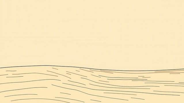 Minimalist beige desert sand dunes landscape illustration