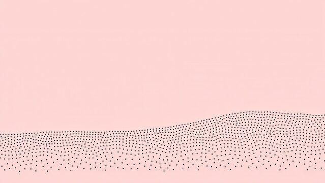 Minimalist pink background with black dotted wave pattern