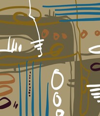 Abstract image for printing. Picture for modern interiors. The picture is painted by hand on a tablet. © neurostructure
