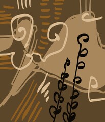Abstract image for printing. Picture for modern interiors. The picture is painted by hand on a tablet. © neurostructure