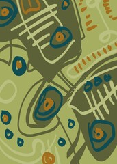 Abstract image for printing. Picture for modern interiors. The picture is painted by hand on a tablet. © neurostructure