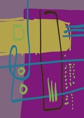 Abstract image for printing. Picture for modern interiors. The picture is painted by hand on a tablet. © neurostructure