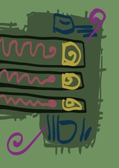 Abstract image for printing. Picture for modern interiors. The picture is painted by hand on a tablet. © neurostructure