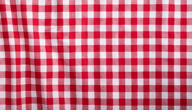 red and white checkered seamless pattern gingham tablecloth background for picnic kitchen textile and food packaging design