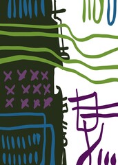 Abstract image for printing. Picture for modern interiors. The picture is painted by hand on a tablet. © neurostructure