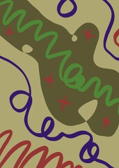 Abstract image for printing. Picture for modern interiors. The picture is painted by hand on a tablet. © neurostructure