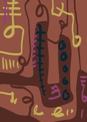 Abstract image for printing. Picture for modern interiors. The picture is painted by hand on a tablet. © neurostructure