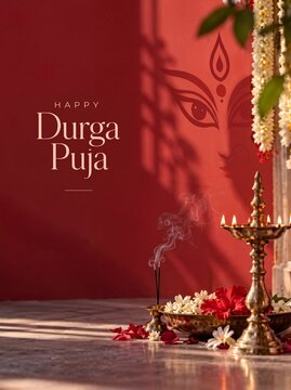 Creative durga puja social media post