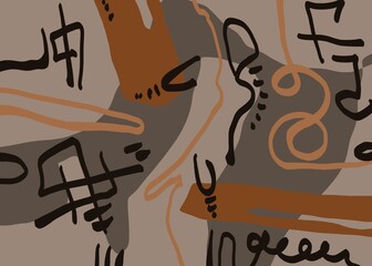 Abstract image for printing. Picture for modern interiors. The picture is painted by hand on a tablet. © neurostructure