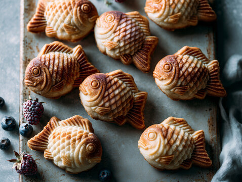 taiyaki, a Japanese fish shaped cake