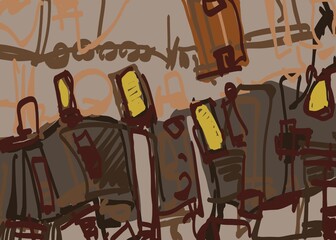 Abstract image for printing. Picture for modern interiors. The picture is painted by hand on a tablet. © neurostructure