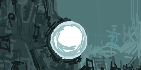Abstract image for printing. Picture for modern interiors. The picture is painted by hand on a tablet. © neurostructure