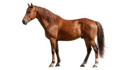 Obraz premium Brown horse standing, isolated on transparent background