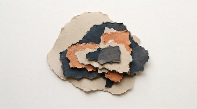 A textured exploration of color and form an abstract composition in layers of paint and material evoking depth and tactility
