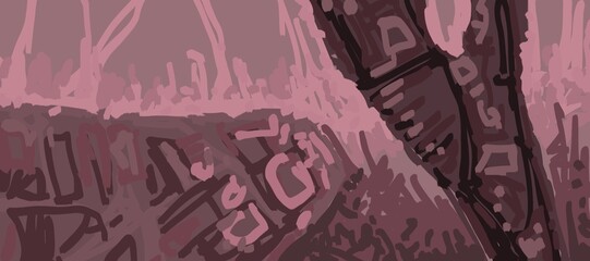 Abstract image for printing. Picture for modern interiors. The picture is painted by hand on a tablet. © neurostructure