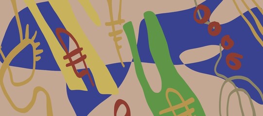 Abstract image for printing. Picture for modern interiors. The picture is painted by hand on a tablet. © neurostructure